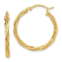 Thumbnail for 14K Polished Twisted 2.5mm Hoop Earrings