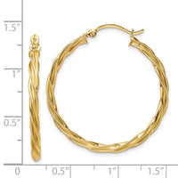 Thumbnail for 14K Polished 2.5mm Twisted Hoop Earrings
