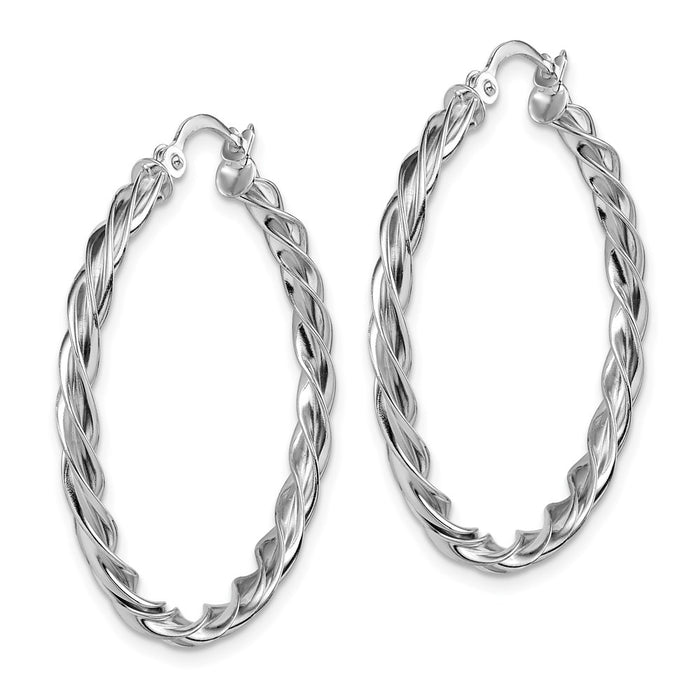 14K Polished 2.5mm Twisted Hoop Earrings