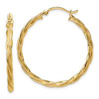 Thumbnail for 14K Polished 2.5mm Twisted Hoop Earrings