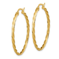 Thumbnail for 14K Polished Twisted 2.5mm Hoop Earrings