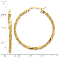 Thumbnail for 14K Polished Twisted 2.5mm Hoop Earrings