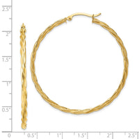Thumbnail for 14K Polished 2.5mm Twisted Hoop Earrings