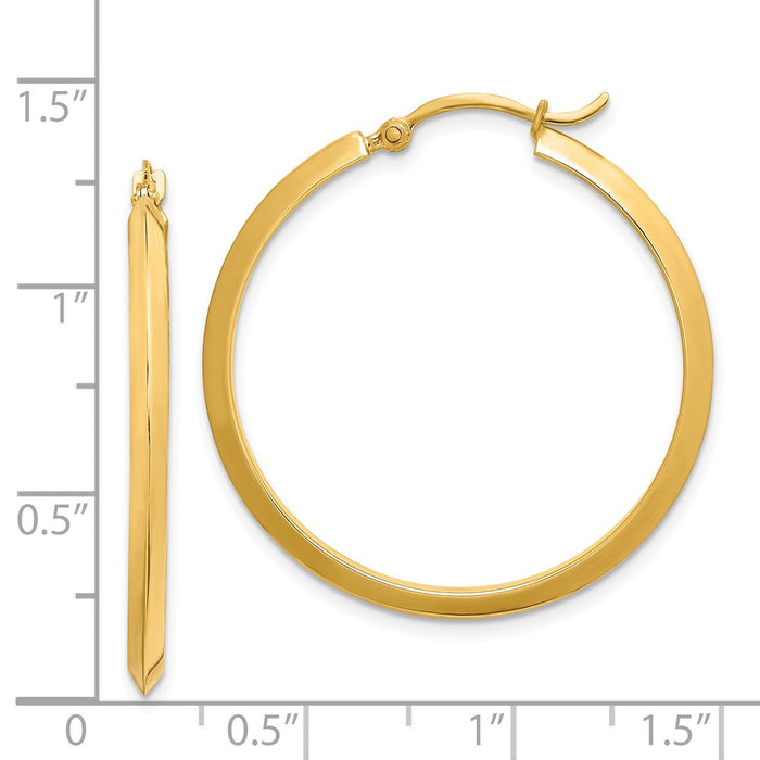 14K Polished Hoop Earrings