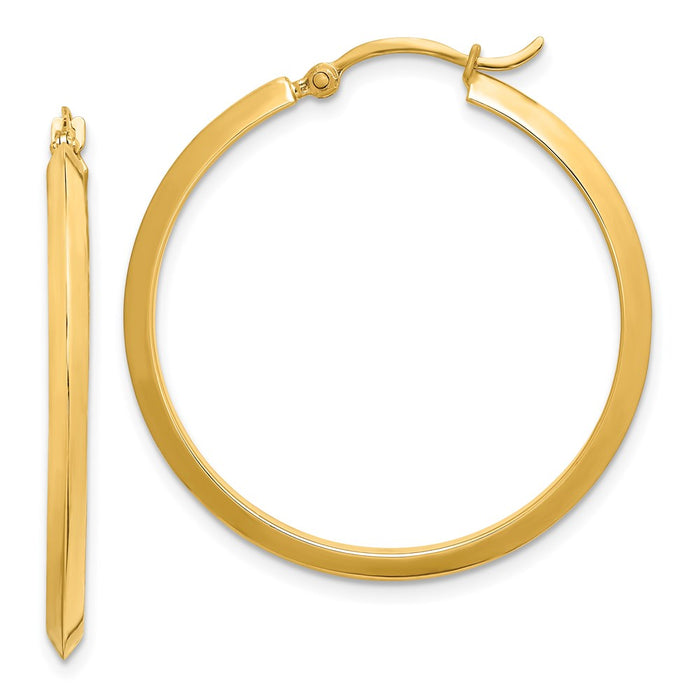 14K Polished Hoop Earrings