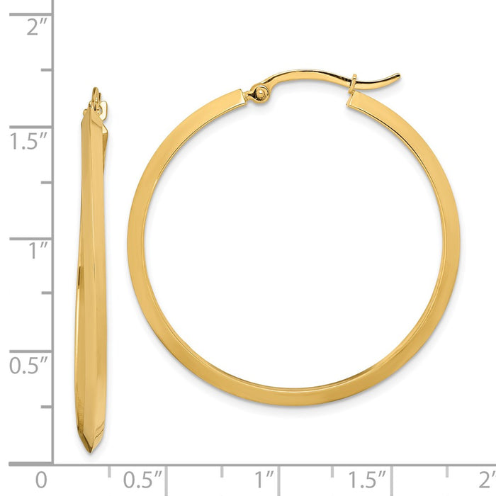 14K Polished Hoop Earrings