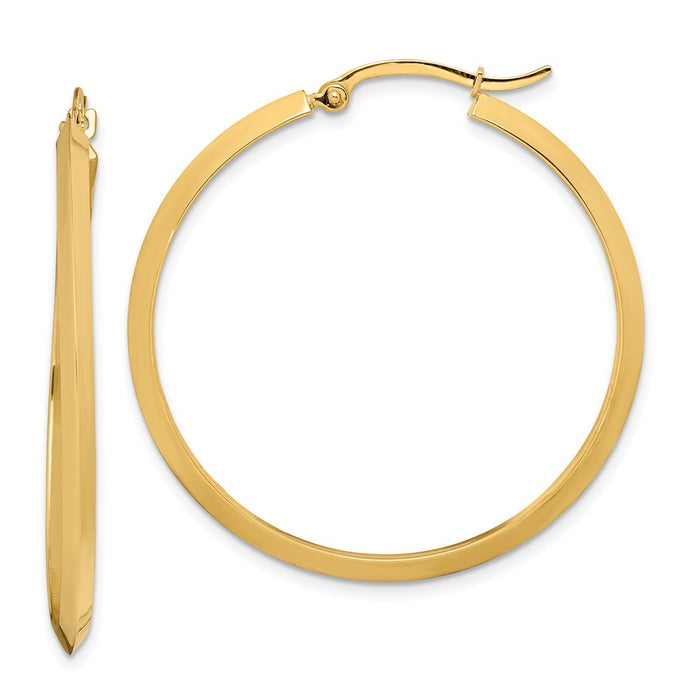 14K Polished Hoop Earrings