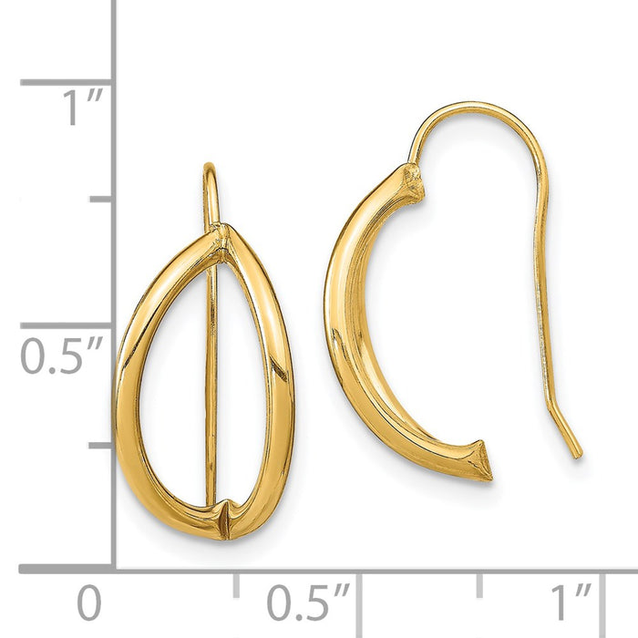 14k Half Circle Wire French Wire Earrings