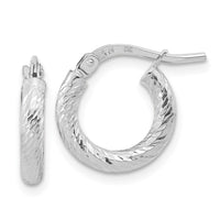 Thumbnail for 14k Polished and Diamond-cut 2.4mm Hoop Earrings