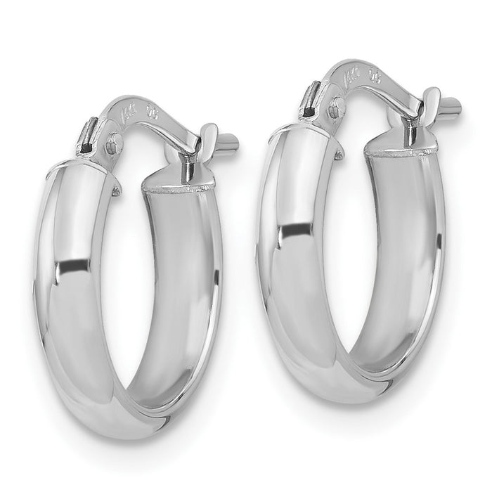 14k Polished 3.7mm Hoop Earrings