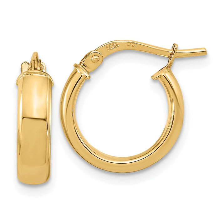 14k Polished 3.7mm Hoop Earrings