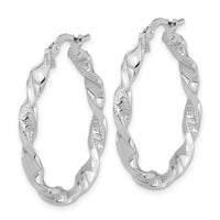 Thumbnail for 14k Polished and Textured Twisted Hoop Earrings
