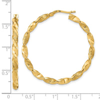 Thumbnail for 14K Polished and Textured Twisted Hoop Earrings