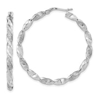 Thumbnail for 14K Polished and Textured Twisted Hoop Earrings