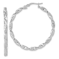 Thumbnail for 14K Polished and Textured Twisted Hoop Earrings