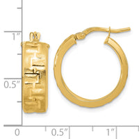 Thumbnail for 14k Polished Textured Hoop Earrings