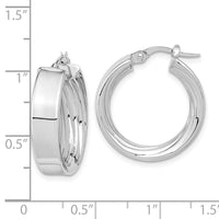 Thumbnail for 14K Polished and Textured Inside Hoop Earrings