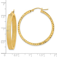Thumbnail for 14K Satin and Diamond-cut Hoop Earrings