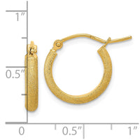 Thumbnail for 14K Polished Textured Satin Hoop Earrings