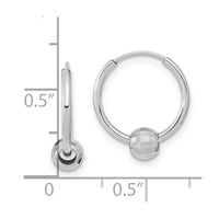 Thumbnail for 14K Polished with Diamond Cut Ball Hoop Earrings