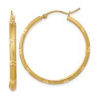 Thumbnail for 14K Polished and Satin Hoop Earrings