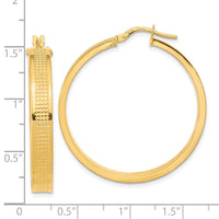 Thumbnail for 14K Polished Textured Hoop Earrings