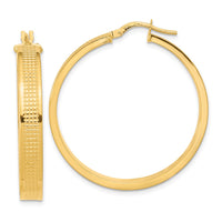 Thumbnail for 14K Polished Textured Hoop Earrings