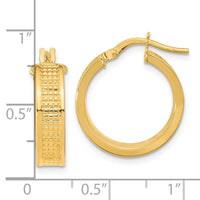 Thumbnail for 14K Polished Textured Hoop Earrings