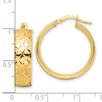 Thumbnail for 14K Polished Textured Hoop Earrings