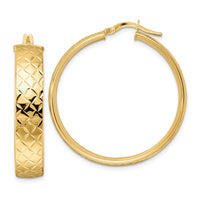 Thumbnail for 14K Polished Textured Hoop Earrings