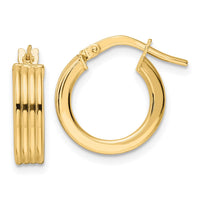 Thumbnail for 14K Polished Textured  Hoop Earrings
