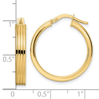 Thumbnail for 14K Polished Textured  Hoop Earring