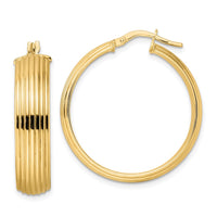 Thumbnail for 14K Polished Textured Hoop Earrings