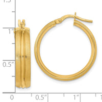 Thumbnail for 14K Polished and Satin Hoop Earrings