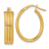 Thumbnail for 14K Polished and Satin Oval Hoop Earrings