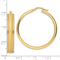Thumbnail for 14K Brushed and Polished Hoop Earrings