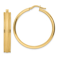 Thumbnail for 14K Brushed and Polished Hoop Earrings