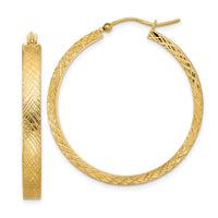Thumbnail for 14K Polished and Textured Hoop Earrings