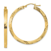 Thumbnail for 14K Polished and Textured Hoop Earrings