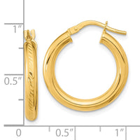 Thumbnail for 14K Polished and Textured Hoop Earrings