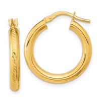 Thumbnail for 14K Polished and Textured Hoop Earrings