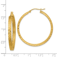 Thumbnail for 14K Satin and Diamond-cut Hoop Earrings