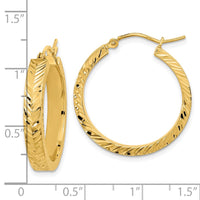 Thumbnail for 14K Polished Diamond-cut Hoop Earrings