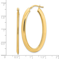 Thumbnail for 14K Polished  Oval  Hoop Earrings
