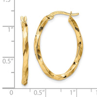 Thumbnail for 14k Twisted 2.5x20x29mm Oval Hoop Earrings