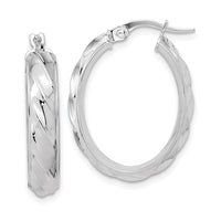 Thumbnail for 14K Polished and Twisted Oval Hoop Earrings