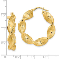 Thumbnail for 14K Polished & Greek Satin Twisted Hoop Earrings