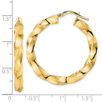 Thumbnail for 14K Polished Twisted Hoop Earrings