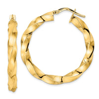 Thumbnail for 14K Polished Twisted Hoop Earrings