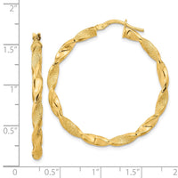 Thumbnail for 14K Polished and Textured Twisted Hoop Earrings